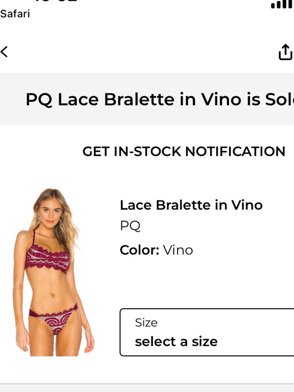 Pilyq Lace Bralette and Bikini Set in Vino (Burgundy)